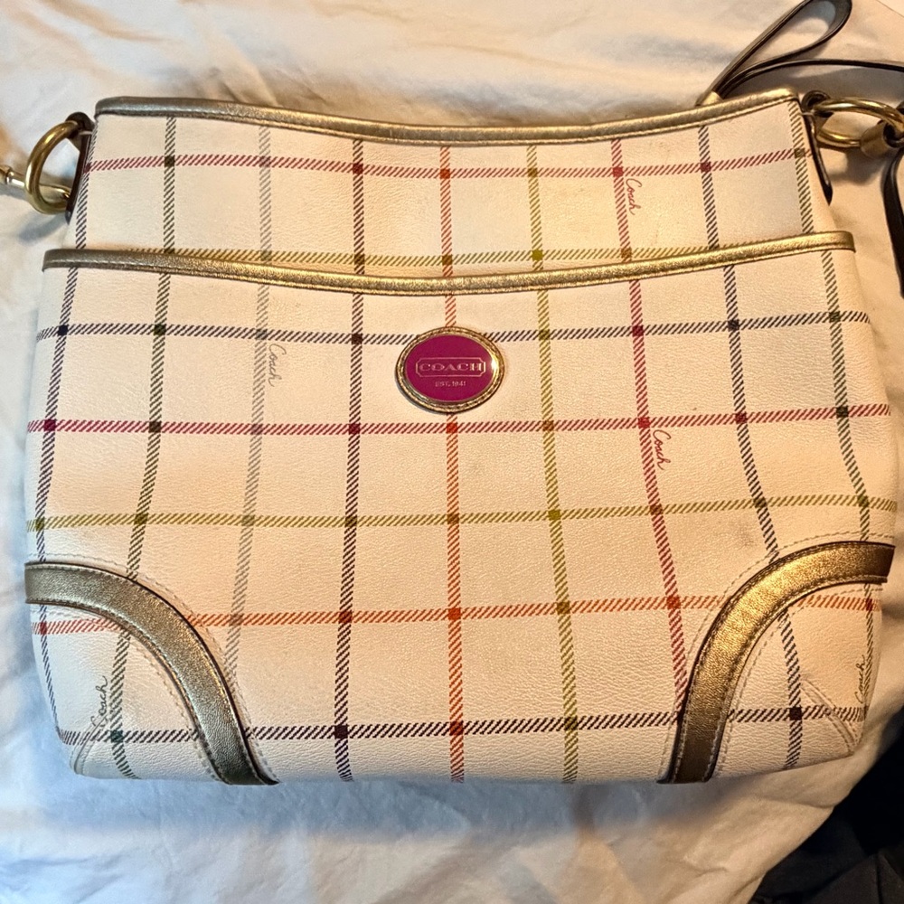 Coach Multicolor Plaid Crossbody Bag